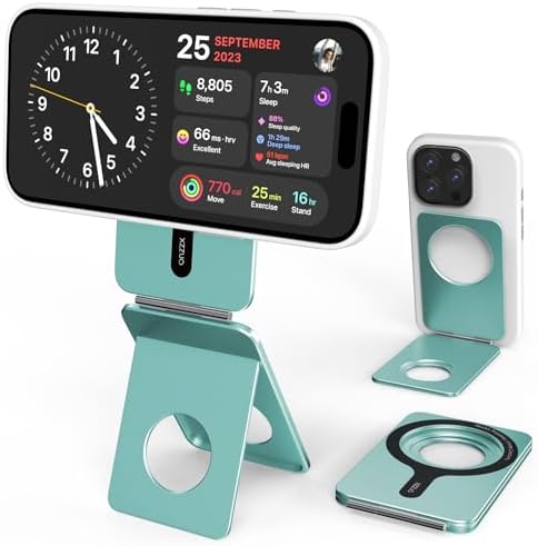 Desert Gold Adjustable Phone Stand – Premium Foldable Aluminum Holder with Magnetic Base for i Phone 16/15/14/13/12 Series – Ergonomic Desk Accessory for Enhanced Productivity and Comfort