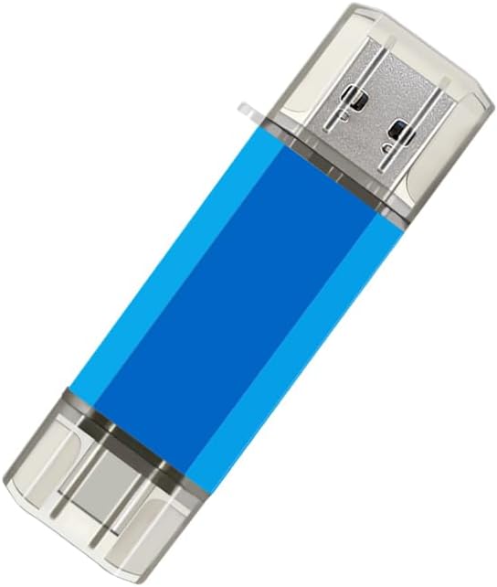 Unlock Effortless Data Management with the 2-Pack 64 GB USB C Flash Drive – Fast Dual Compatibility Type C & USB A Memory Stick for Ultimate Storage Flexibility – Sleek Black & Blue Design for Portable File Backup and Transfer Solutions