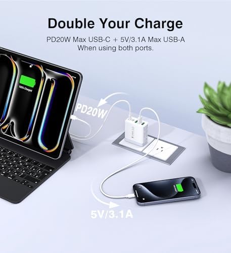 50 W 5-Port USB C Charging Hub – Ultimate Fast Charger for i Phone 16-11 Pro Max & Samsung Devices – Dual PD & QC Technology for Unmatched Performance – Compact, Durable Wall Adapter for Home, Office, and Travel Convenience