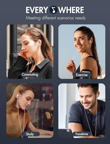 Antool Wired Earbuds for i Phone – Premium Noise-Isolating Earbuds with Superior Call Clarity – Convenient 2-Pack for Exceptional Comfort and Value – Perfect for Music, Podcasts, and On-the-Go Listening Experience