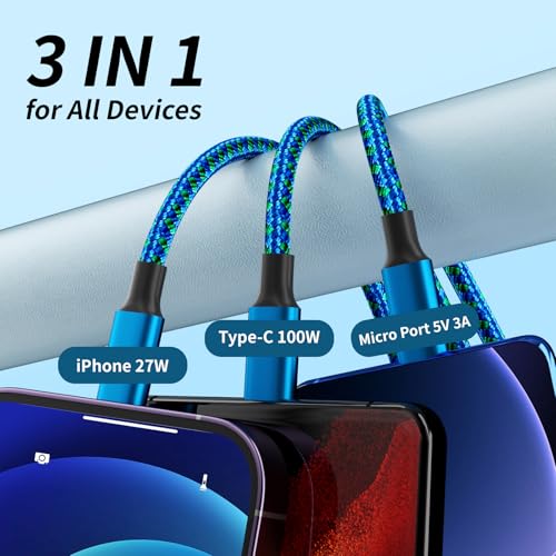 240 W 4-in-1 USB C Charging Cable – 6 FT Multi-Device Power Solution with LED Indicator for i Phone 16/15/14 Pro, Mac, i Pad, Samsung S25/S24 – Fast Charging Compatibility, Durable Design for Home & Travel