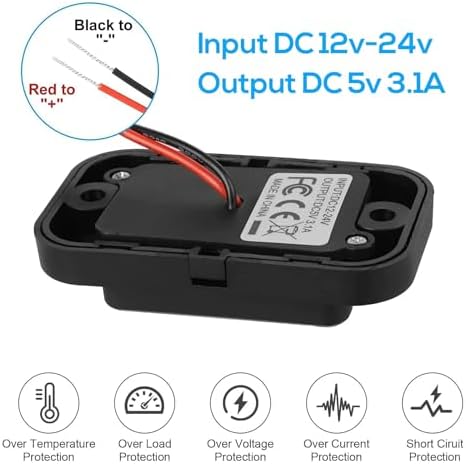 Enhanced Performance Linkstyle 2 PCS RV USB Outlets – 30 W USB-C & 18 W QC3.0 Quick Charge Sockets with LED Indicator for 12 V/24 V Vehicles – Reliable Charging Solution for Car, Marine, and RV Adventures