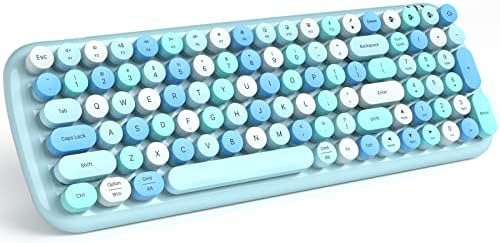 Retro-Inspired Wireless Keyboard and Mouse Set – Vibrant Pink Typewriter-Style Combo with Slim Noiseless Keyboard and Smooth Wireless Mouse for PCs and Laptops – Perfect for a Nostalgic Workspace Upgrade