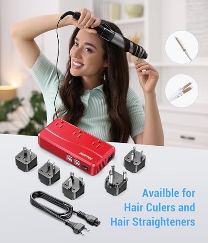 Versatile 250 W International Travel Power Adapter – Efficient 220 V to 110 V Voltage Converter with 4 Fast-Charging USB Ports and Global Plug Compatibility for US, AU, EU, UK, India & South Africa – Essential Power Solution for World Travelers and Business Professionals