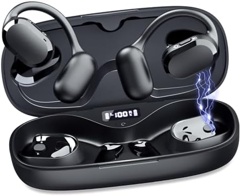 Open Ear True Wireless Earbuds – Cutting-Edge Bluetooth 5.4 Headphones with IP67 Waterproof Design and Advanced Dual DSP Noise Cancellation for Sports and Professional Use – Ultimate Comfort and Durability for All-Day Audio Enjoyment