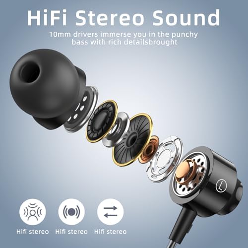 High-Fidelity USB C Earbuds for Samsung Galaxy S24 & S23 Ultra – Exceptional Wired Headphones with Built-In Mic for Crystal-Clear Sound, Magnetic In-Ear Design, and Wide Device Compatibility Including i Phone 16, Galaxy A55 & More – Ideal for Music, Gaming, and Hands-Free Calls