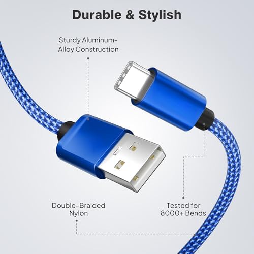 Versatile Elebase USB C Charger Cable Trio – 1.5/3.3/6.6 FT Fast Charging Cords for i Phone 15/16 Max, Samsung Galaxy S8-S24, and Motorola Devices – Durable, Tangle-Free Design for Rapid Data Transfer and Enhanced Compatibility