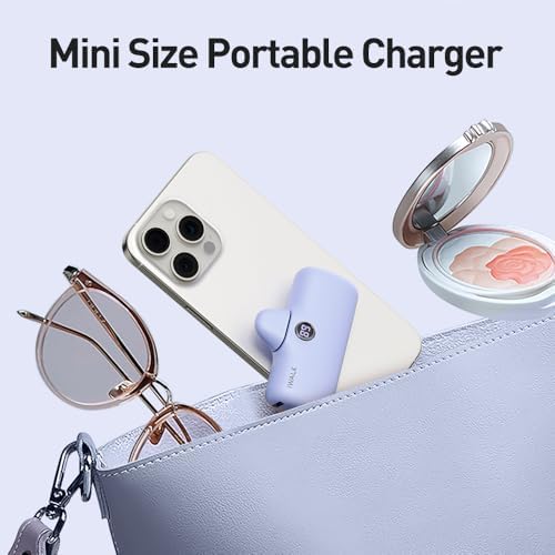Compact i WALK 4,800 m Ah Portable Charger – High-Speed 18 W PD Power Bank with Built-in USB-C for Seamless Charging of i Phone 15/16/Pro/Max & Samsung Galaxy S25/S24/S23 – Ideal Travel Companion for On-the-Go Power Solutions