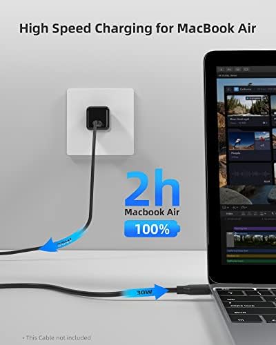 imuto 30 W USB-C Dual Charger Pack – Ultra-Compact Fast Charging Solution for i Phone 15, i Pad Pro, Galaxy S21/S22, Pixel & More – Ga N Technology for Enhanced Efficiency and Versatile Device Compatibility