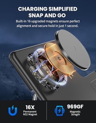 Revolutionary MGG 3-in-1 Magnetic Wireless Charging Station for Apple Devices – Effortlessly Charge i Phone 15, 14, 13, 12 Pro Max Plus, Apple Watch Series 9-4, and Air Pods Pro 2/3 with Enhanced Speed and Portability – Sleek Foldable Design for Travel and Home Use – Eliminate Cable Clutter and Enjoy Quick, Efficient Charging!