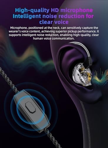 Elevate Your Audio Experience with Keephifi CCZ BC04 Wired Earbuds – Lightweight Hi-Fi IEMS Featuring Advanced Dynamic Hybrid Dual Drivers for Crystal Clear Sound Quality, Perfect for Gaming, Music Lovers, and Hands-Free Communication – Stylish Purple Design with Integrated Microphone for Enhanced Compatibility and Comfort