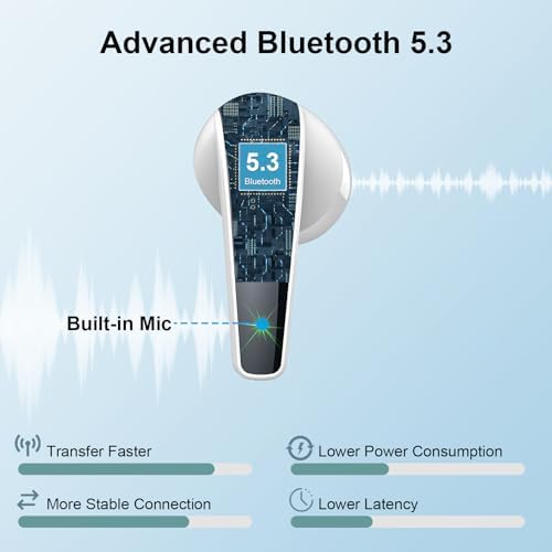 Premium Wireless Earbuds with Bluetooth 5.3 Technology – Immerse Yourself in Hi-Fi Sound and Enjoy 47 Hours of Uninterrupted Playtime with IPX7 Waterproof Protection – Ideal for Music Lovers and Professionals Seeking Superior Clarity, Enhanced Noise-Cancellation, and Real-Time Battery Monitoring with Dual LED Indicators
