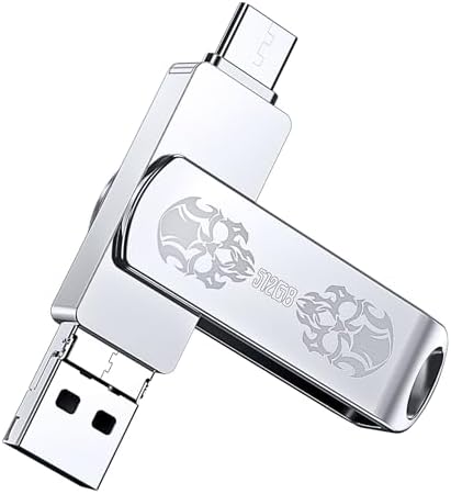 FYRIS 3-in-1 i Phone Flash Drive – 256 GB MFi Certified External Storage for Photos and Videos | USB, Type-C, Lightning Compatibility | Sleek Skull Design for i Pads, Galaxy Phones, Macs, and PCs | High-Speed Data Transfer for Effortless File Management