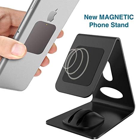 Premium Magnetic Desk Phone Stand by Wix Gear – Durable Metal Holder for i Phone & Android – Efficient Cord Management for a Tidy Workspace – Elevate Your Productivity with Instant Access and Sleek Design – Essential Smartphone Accessory for All Desk Setups