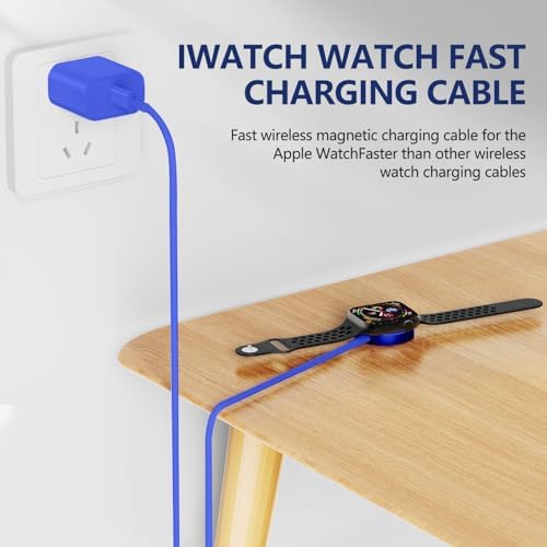 Premium 5 W Fast Charging USB C Cable for Apple Watch – 6 ft Magnetic Charger, MFi Certified, Compatible with Series SE2/8/7 & All Sizes 38 mm to 45 mm – Reliable & Efficient Power Solution for On-the-Go Users