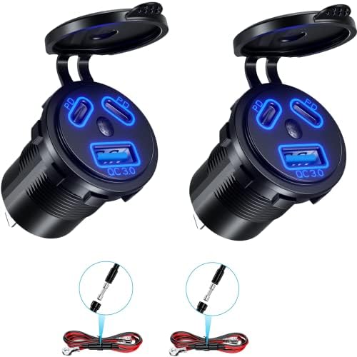 Kewig Dual PD3.0 & QC3.0 Multi-Port 12 V USB Car Charger – Fast Charging Solution for Tablets, Smartphones & More – Waterproof Wired Outlet with Power Switch, Ideal for RVs, Boats, ATVs & Marine Use – Enhanced Compatibility for Seamless Charging on the Go