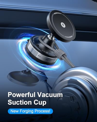 Qi2 Wireless Car Charger for i Phone 16 Pro Max – 15 W Magnetic Fast Charging Mount with 360-Degree Rotation for Ultimate Dashboard & Windshield Adaptability – Sleek, Ergonomic Design Enhancing Your Driving Comfort