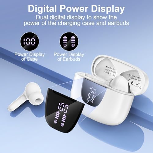 Samsung Galaxy S25 & S24 Ultra Bluetooth 5.3 Wireless Earbuds – Premium Noise Cancelling Headphones with IPX7 Waterproof Rating for Ultimate Durability, Enhanced Bass Stereo Sound, Built-in Mic, and LED Display – Perfect for Sports, Daily Use, and Intense Workouts