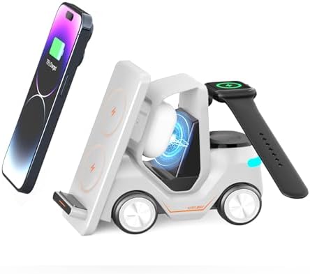 5-in-1 Wireless Charging Dock for Apple and Android Devices – Fast Charge Station for i Phone, Apple Watch & Air Pods – Sleek, Portable Design with Advanced Safety Features – Clutter-Free Solution for All Your Charging Needs