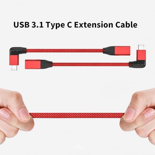 Effortlessly Enhance Your Connectivity with Use Bean 0.6 FT Right Angle USB C Extension Cable 2-Pack – 90-Degree Gen2 20 Gbps Fast Data Transfer for i Phone 16/15, Mac Book, i Pad Pro/Air, Galaxy S25/S24 – Perfect for Tight Spaces and Seamless Charging Solutions