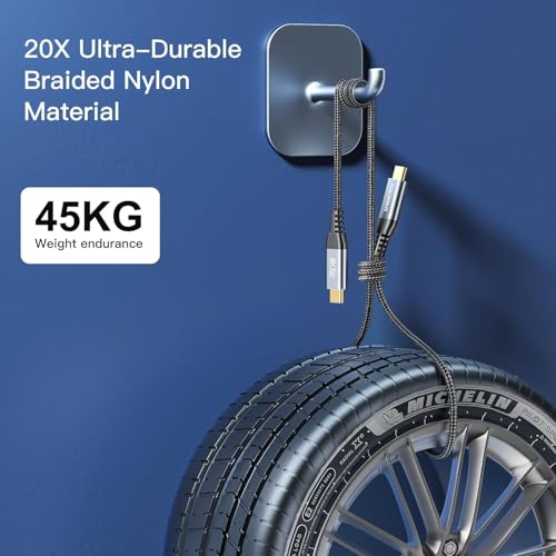 (3-Pack 5FT) 40Gbps USB C for Thunderbolt 4 Cable, [8K@60Hz/Dual 4K@60Hz] USB C Monitor Cable, 40Gbps Data Transfer, USBC Video Cord, 240W Charging for iPhone 16,Samsung,MacBook,iPad,Lenovo,SSD,KYY – Enhanced Compatibility and Speed