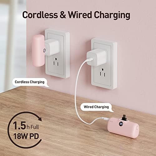 Compact i WALK 4,800 m Ah Portable Charger – High-Speed 18 W PD Power Bank with Built-in USB-C for Seamless Charging of i Phone 15/16/Pro/Max & Samsung Galaxy S25/S24/S23 – Ideal Travel Companion for On-the-Go Power Solutions