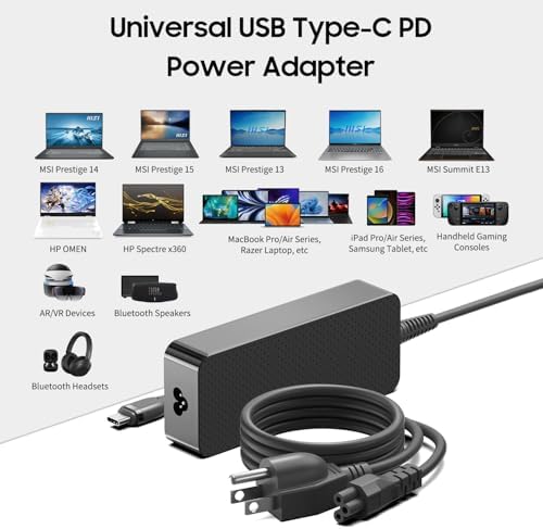 Ultra-Fast 140 W USB-C Ga N III Power Adapter – PD3.1 High-Speed Charger for HP Omen, Mac Book Pro, and MSI Laptops – Compact Design, 50% Charge in Just 30 Minutes, Fireproof PC Material for Enhanced Safety – Perfect for Dell XPS, Eero Po E, and Latest Mac Book Air Models – Versatile Charging Solution for Gaming and Professional Use