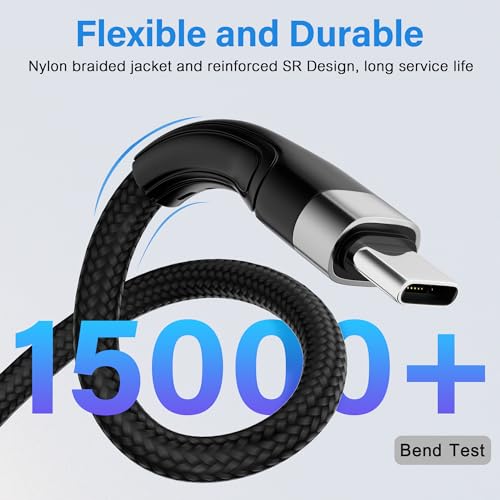 Conable 10-Pack 1 FT USB A to USB C Charging Cables – Fast Charge Up to 3 A, Durable Nylon Braided Design, Ideal for i Phone 15, Galaxy S23 & More – Travel-Friendly Multi-Device Solution for Home and Office Use
