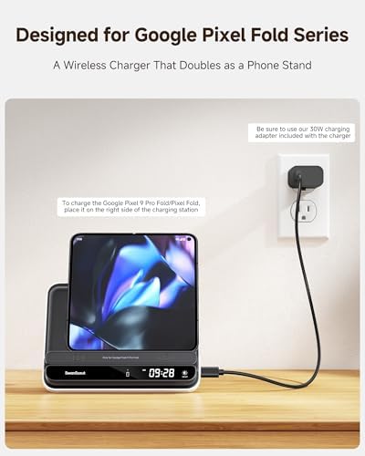Ultimate Multi-Device Charging Station for Pixel 9 Pro Fold, Pixel Watch & Buds – Fast Wireless Charger Hub for Seamless Power-Up of Pixel Devices and Fitbit Versa Series, Compact Design for Home & Office Use