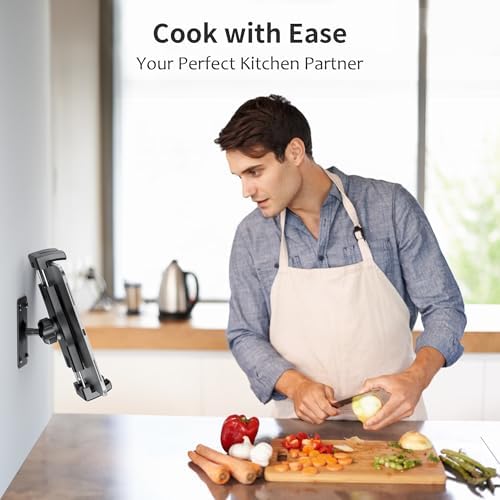 Versatile 360° Tablet Wall Mount Holder – Perfect for i Pad Pro, Mini, Air, Samsung, Kindle, and More – Ideal for Gym, Kitchen, and Office Use – Sturdy Adjustable Design for Hands-Free Viewing and Easy Installation