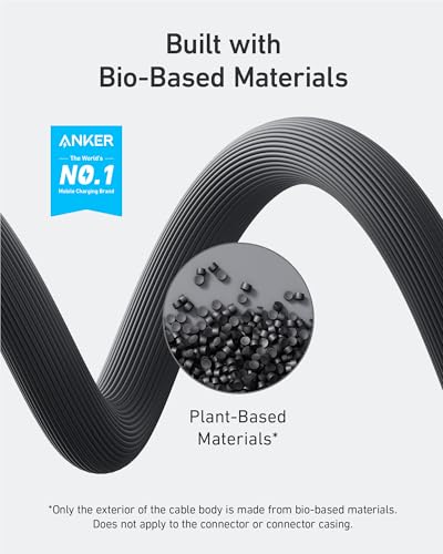 Anker 6 FT USB C to Lightning Cable – MFi Certified, Eco-Friendly Bio-Based Charging Cord for i Phone 14 and More – Stylish Purple Design for Enhanced Durability and Fast Data Transfer – Perfect for Home and Office Use