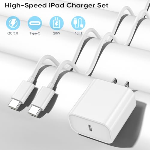 10 FT i Phone 16 Charger with 20 W Fast Charging Block – Ultra-Long USB-C Cable for i Phone 16/15 & i Pad Pro – Enhanced Durability and Convenience for Rapid Power Delivery – Perfect for Home, Office, and Travel