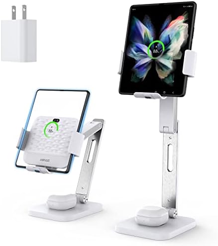 Aluminium Alloy 2-in-1 Wireless Charger Stand for Samsung Galaxy Z Fold Series & Galaxy Buds – Fast Charging Station with 20 W Adapter, Triple Coil Technology for Optimal Performance and Enhanced Compatibility