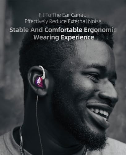 Kinboofi KZ ZSTX High-Fidelity In-Ear Monitor Headphones with Hybrid Driver Technology – Premium 1 BA 1 DD Wired Earbuds in Stunning Purple, Detachable Cable for Enhanced Versatility and Comfort, Ideal for Audiophiles and Gamers Seeking Superior Sound Quality