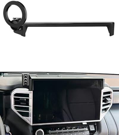 Upgrade Your Toyota Tundra or Sequoia Driving Experience with the 360° Rotating Mag Safe Phone Holder – Premium Dashboard Mount Designed for 2020-2025 Models, Ensures Safety, Accessibility, and Sleek Aesthetics Without Air Vent Obstruction