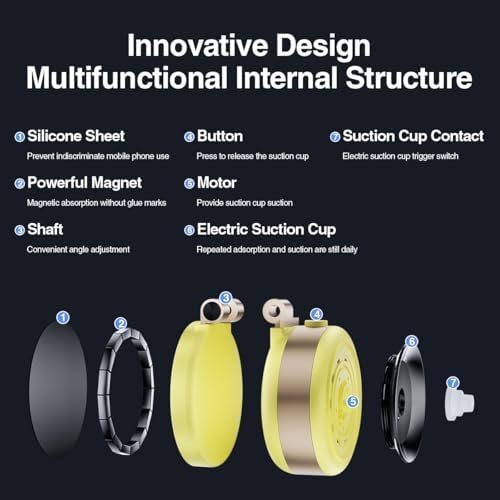 Revolutionary Magnetic Car Phone Holder – Adjustable Vacuum Suction Mount for i Phone 12-16 – Enhanced Stability on Smooth Surfaces – Foldable Design for Optimal Viewing – Hands-Free Navigation & Communication Solution – Durable Lightweight Construction for Everyday Use – Effortless Attachment with Electric Magnetic Technology – Perfect for Mirror, Glass, and Screen Surfaces – Elevate Your Driving Safety with This Essential Accessory