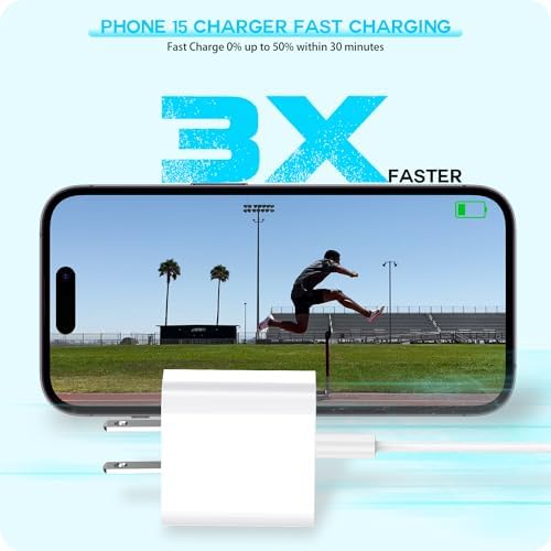 Boost Device Powering with the Apple i Phone 16/15 Fast Charge Essentials Set – MFi Certified 20 W USB-C Blocks & 6 FT Cables in Eye-Catching Purple for Unmatched Charging Speed – Ideal for i Phone 16/15 Series and i Pad with Advanced Durability and Flexibility