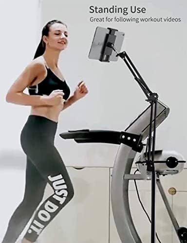 Adjustable Tablet Floor Stand with Double Weight Base – Versatile Hands-Free Holder for i Pad, Galaxy Tab, Kindle & Cell Phones – Perfect for Bedside, Couch, and Office Use – Enhanced Stability and Flexibility for Optimal Viewing Experience