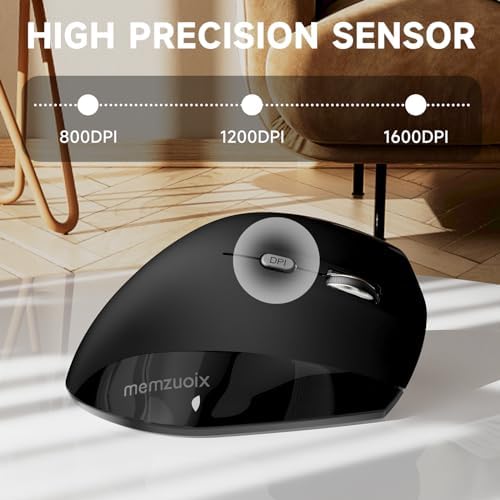 Elevate Your Comfort and Style with the memzuoix Purple Ergonomic Wireless Mouse – Right-Handed Vertical Design for Natural Wrist Posture, Adjustable DPI of 800/1200/1600, Perfect for PCs, Laptops, and Desktops – Experience Lag-Free 2.4 G Connectivity and Enhanced Productivity!
