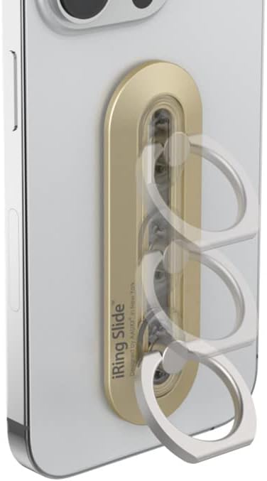 Sleek Gold i Ring Slide: Premium Wireless Charging-Friendly Phone Holder & Grip for i Phone 12, 13, 14, Galaxy, and More – Ergonomic, Durable Design for Enhanced Smartphone Functionality and Secure Handling