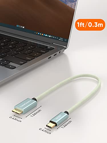 High-Speed 1 FT USB C to Micro B Cable – 10 Gbps Data Transfer for i Phone 15, Seagate & WD External Hard Drives – Durable Braided Design for Enhanced Connectivity & Reliability – Perfect Length for Travel & Desk Use – USB 3.1 Type C Compatible