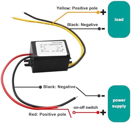 e Mag Tech Dual Pack 12 V to 3 V Step-Down Power Supply Module | 3 A High-Performance Converter with Safety Features | Essential Power Solution for Electronics and Automotive Applications | Compact 32 x17 mm Design in Elegant Black Finish