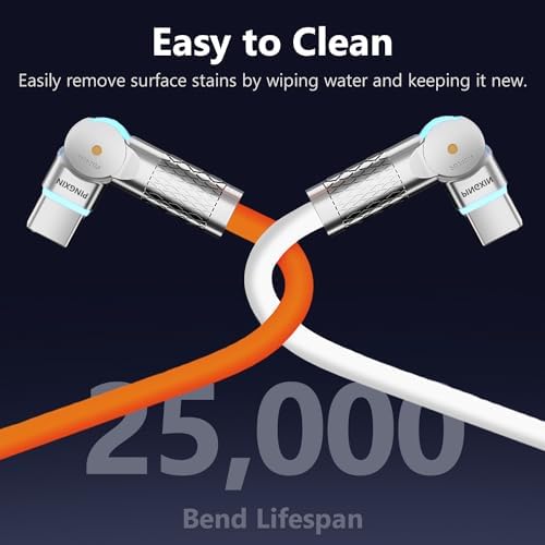 Maximize Your Charging Potential with 10 ft USB C to USB C Cable – 2-Pack, 240 W Fast Power Delivery for i Phone 16, Mac Book Air, Galaxy S23/S24, Durable Construction with Reinforced Connectors, Stylish Orange & White Design for Enhanced Flexibility and Performance