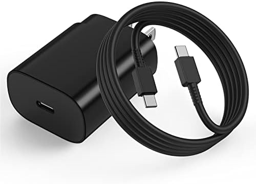 Ultra-Fast 25 W PD Type C Charger Duo with 6 ft USB-C Cables – Essential Charging Set for Android Galaxy S25, S24, S23, S22, S21, Note Series – Compact Design, Enhanced Safety Features, Ideal for Home & Travel