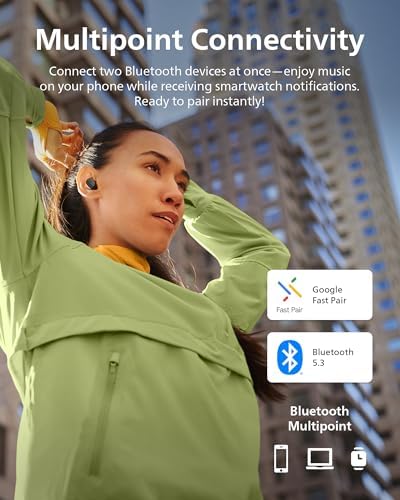 Philips TAT3519 Premium True Wireless Earbuds – Bluetooth 5.3 Noise-Canceling Headphones with Deep Bass, 24-Hour Battery, and Crystal-Clear Call Quality – Ideal for Audiophiles and Active Lifestyles with Fast Charging and IPX4 Water Resistance