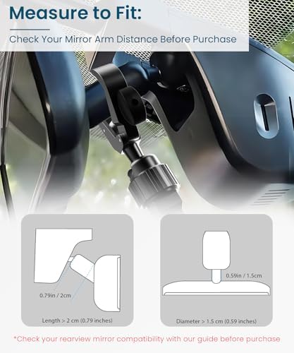Karmus Universal Rearview Mirror Phone Holder – Rotatable and Retractable Car Mount for All Smartphones – Essential Vehicle Accessory for Safe Hands-Free Navigation and Communication – Durable Design for Long-Lasting Use – Easy Installation for Optimal Viewing Angles
