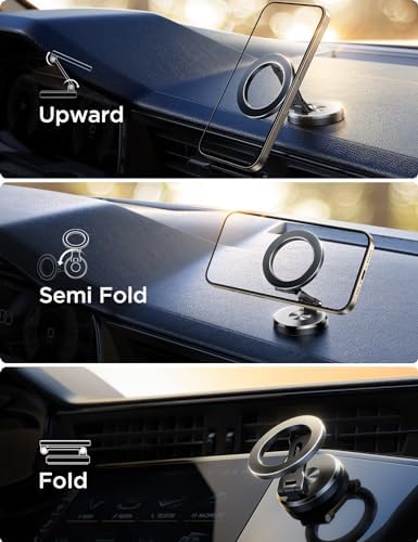 JOYROOM i Phone 16/16 Pro Max Mag Safe Car Mount – All Metal Magnetic Holder with 360° Adjustment & N55 Strong Magnets for Secure, Hands-Free Navigation – Compatible with i Phone 12/13/14/15 & Mag Safe Cases in Sleek Space Gray – Ultimate Driving Convenience and Safety