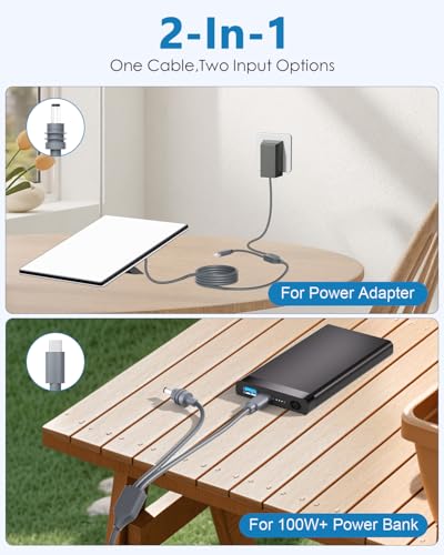 Starlink Mini USB C to DC Power Cable – 6.6 FT (2 M) 18 AWG Fast Charging Cord for Enhanced Outdoor Connectivity – Compatible with Anker 737 Power Bank – 20 V 5 A, 100 W+ PD Power Source – Streamlined Power Solution for Laptops, Tablets, and More