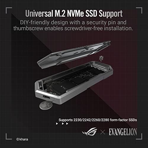 ROG Strix Arion M.2 NVMe SSD Enclosure: High-Speed USB 3.2 Gen 2 Type-C with Aura Sync RGB Lighting, Tool-Free Installation & Enhanced Compatibility for PCIe SSDs 2280/2260/2242/2230 – Ideal for Gamers and Content Creators