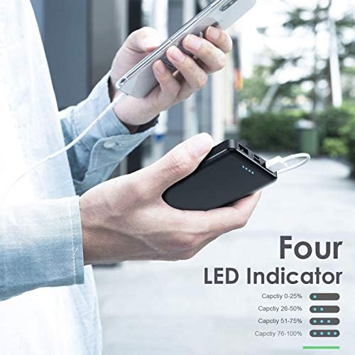 Ultra-Slim 10000 m Ah Portable Power Bank – Dual USB Outputs & USB-C Input, Compact External Charger for i Phone 12/13, Samsung S20, Tablets – Stylish Black and Red Design for Maximum Portability and Enhanced Device Compatibility